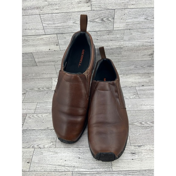 Merrell Mens J000439 Brown Leather Slip On Loafers Comfort Walking Shoes US 10.5 - Picture 1 of 14